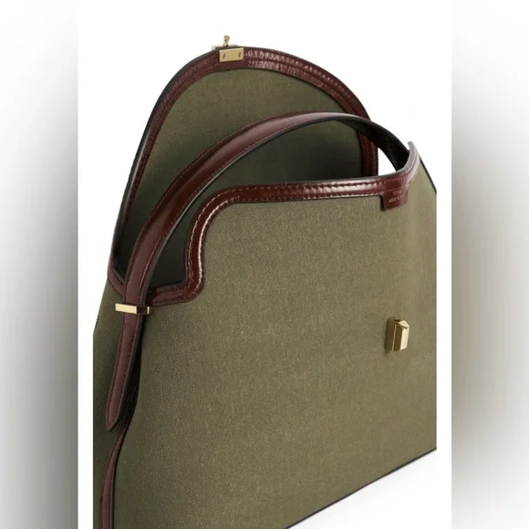 Toteme Canvas T-lock bag, Khaki Brown - Picture 4 of 12